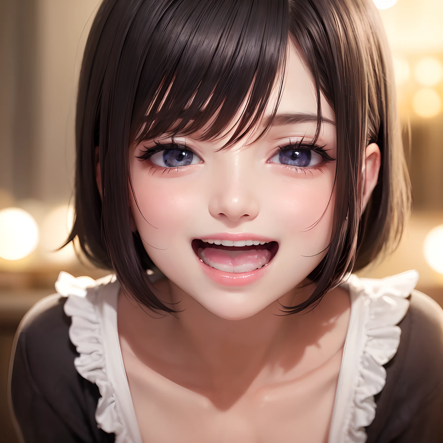 facial close-up,1 Cute Boy,Happy laughter,Delicate face,slick skin,Elaborate Eyes, ( Bokeh, out of focus, Soft lighting, Movie Lighting, godrays, nffsw)