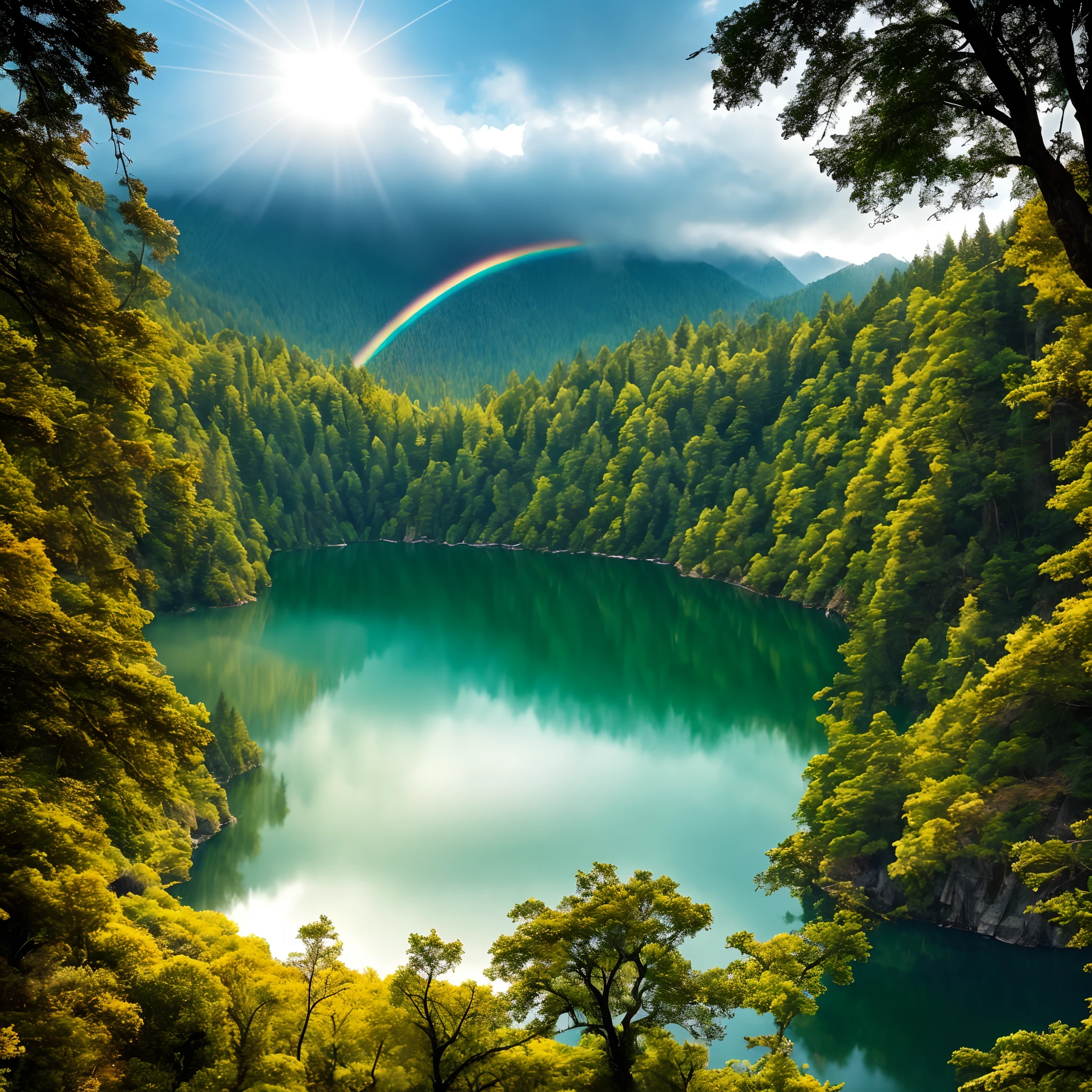 best quality,4k,8k,highres,masterpiece:1.2,ultra-detailed,realistic:1.37,rainbow over the mountain,picturesque landscape,mesmerizing view,snow-capped peaks,cascading waterfalls,vibrant colors,lush greenery,serene atmosphere,gentle breeze,golden sunlight,enchanted forest,majestic cliffs,peaceful river,valley shrouded in mist,dramatic clouds,painterly strokes,soft pastel palette,ethereal lighting,fleeting moment,tranquil reflection,harmony of nature,awe-inspiring beauty,dreamlike ambiance,rays of sunshine piercing through clouds,serenity in the wilderness,whisper of nature's secrets,hidden treasure,perfect blend of serenity and grandeur,immersive experience,divine tranquility,awe and wonder,limitless beauty,stunning masterpiece.