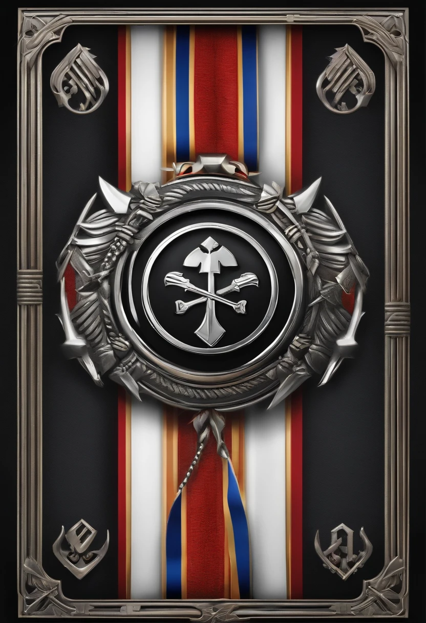 (Game Achievement Medallion Design),Silver medal,Flat 2D effect,Ear of wheat border,(In the middle of the medallion is the icon of the intersection of the hammer and wrench)