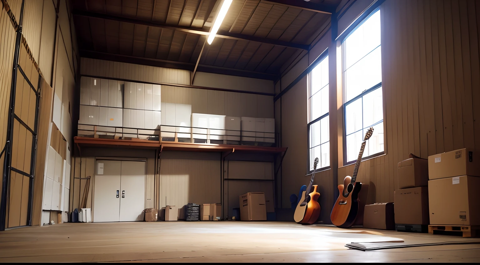 warehouse、Old guitar