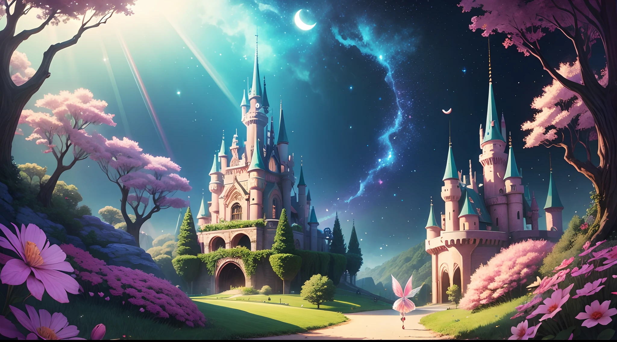 Cartoon fairy magical world ,