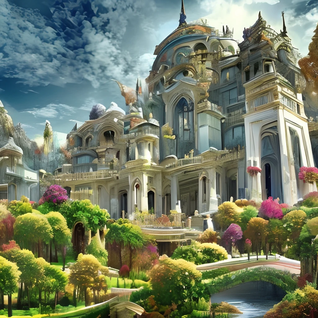 Sidon Style, City of Progress, Futuristic city, Utopian world, Shiny great colors, Prosperous building, Haute couture and architectural design, Luxury architecture, Utopian future, Highly detailed, hdr, Perfect, Stunning progressive architecture, Perfect World, reflective surface, Subsurface scattering, Perfect building, Beyond imagination, 8K, Global illumination, wide angles, god light, Fantasy World - V 6
