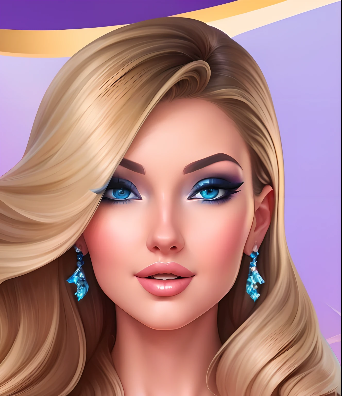 a close up of a woman with land blue eyes, cartoon style illustration, stunning art style, in style of digital illustration, stunning digital illustration, digital ilustration, trending on artstration, glossy digital painting, exquisite digital illustration, vibrant fantasy style, beautiful digital illustration, digital art style, fantasy art style, striking detailed artstyle, realistic digital illustration