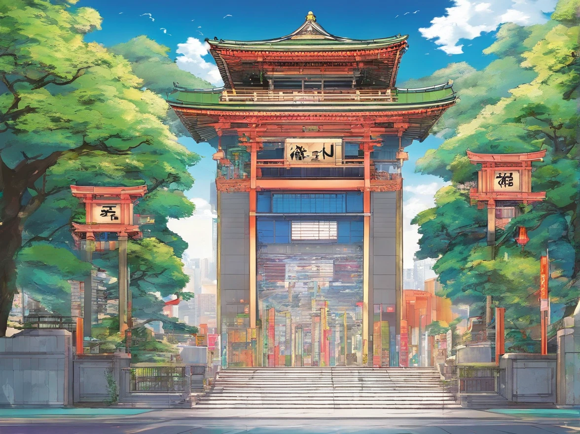 In front of the company's gate