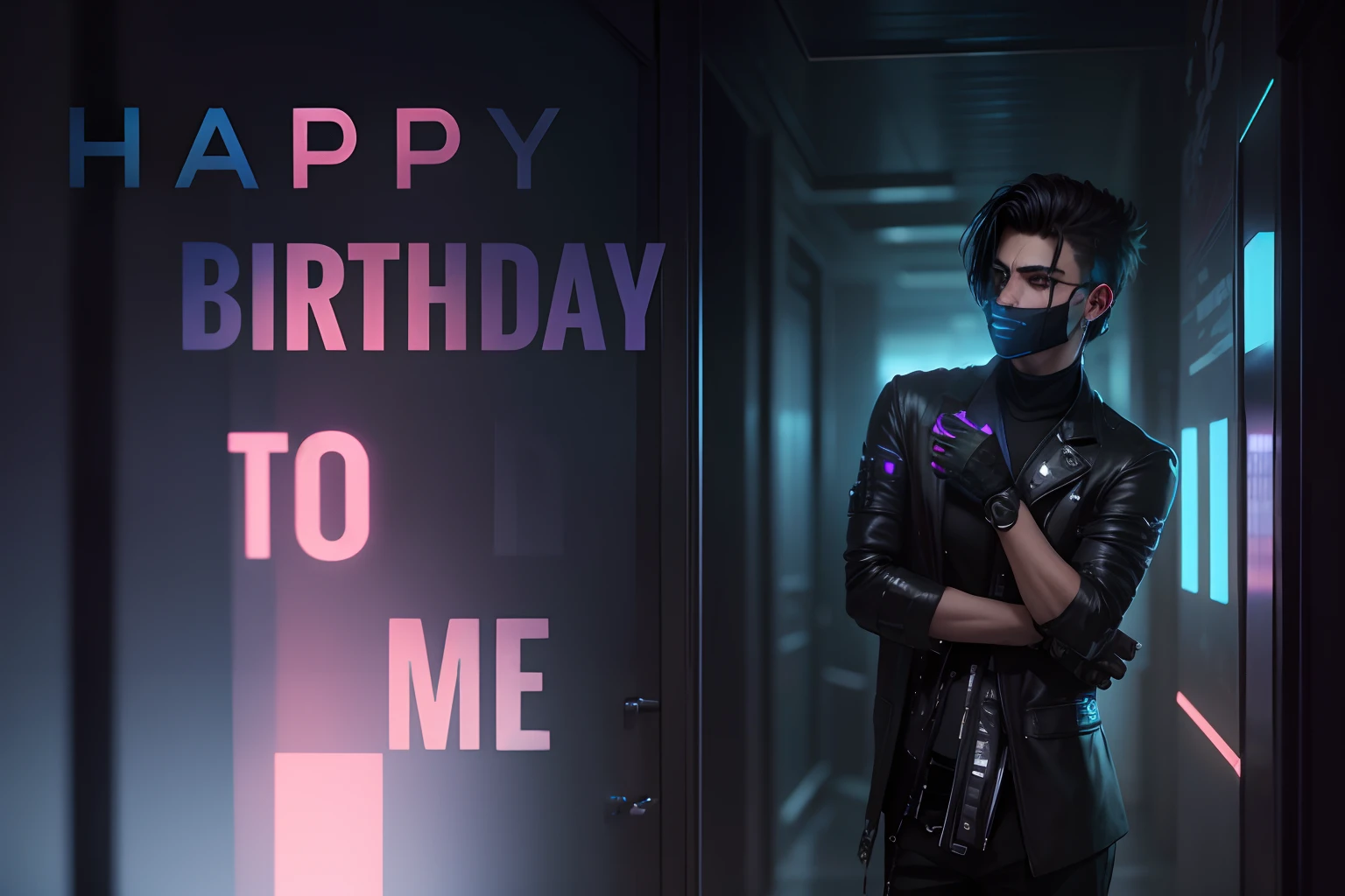 Change background cyberpunk handsome boy, realistic, face, 8k, ultra realistic,