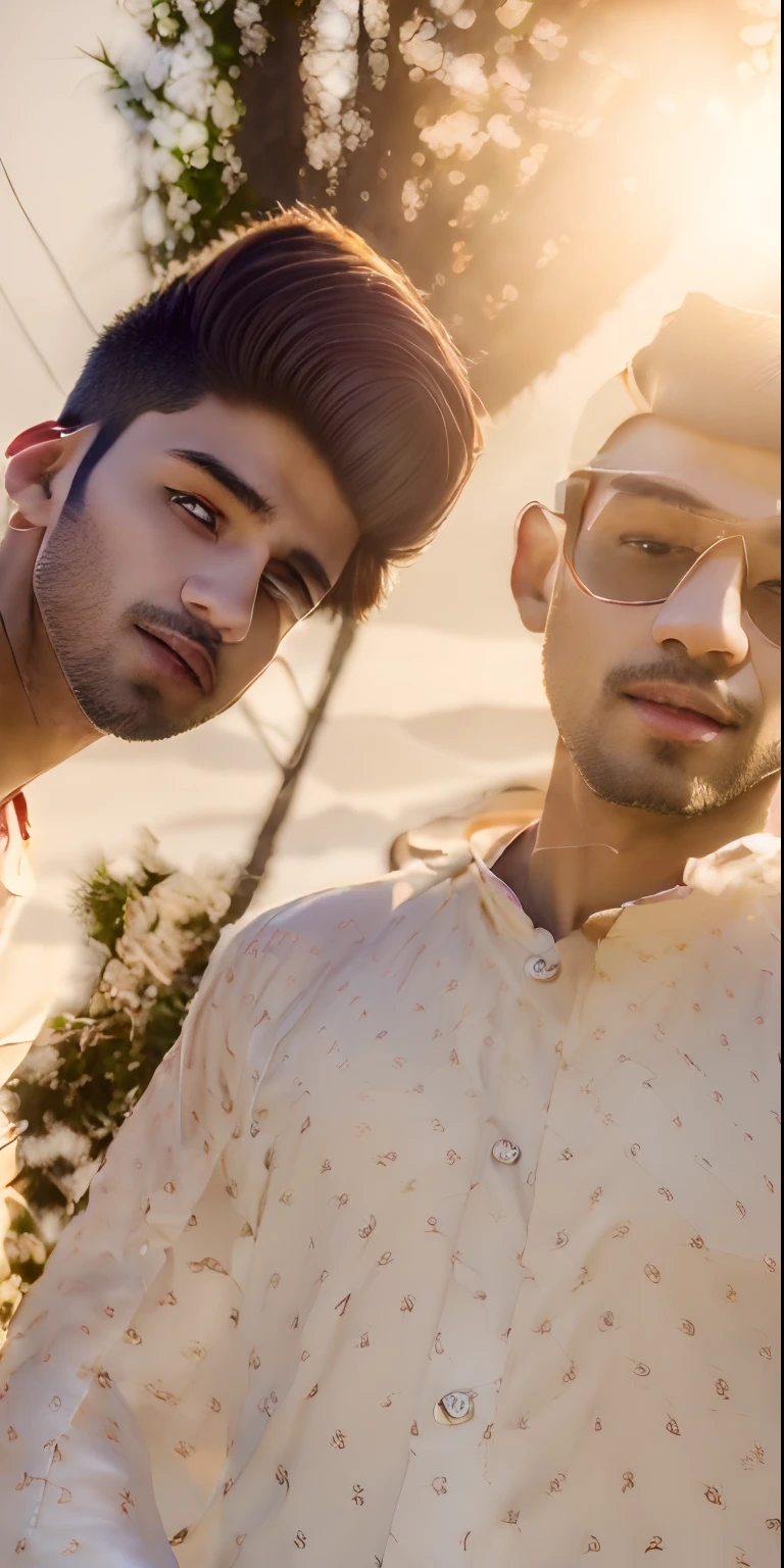 (best quality,4k,8k,highres,masterpiece:1.2),ultra-detailed,realistic,brothers attitude,detailed expression,stylish haircuts,trendy clothes,relaxed vibes,younger brother,older brother,stunning background,nature scenery,warm sunlight,refreshing colors,dynamic pose,lively atmosphere,dreamy lighting,cool tones,contemporary art