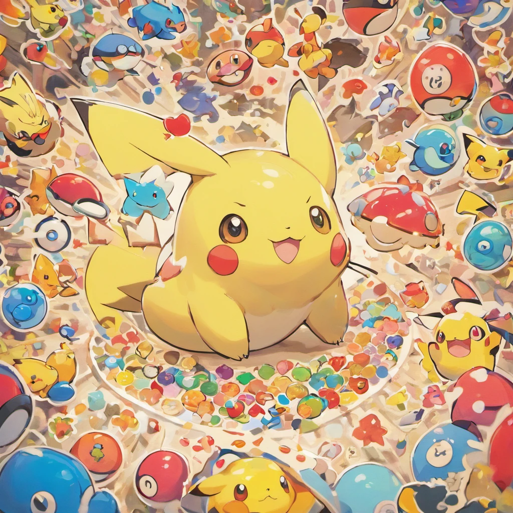 surrounded by a bunch of colorful stickers, in the style of photorealistic renderings, capturing moments, interactive exhibits, single object, tinycore, similar color with [IP], meticulous photorealistic still lifes
