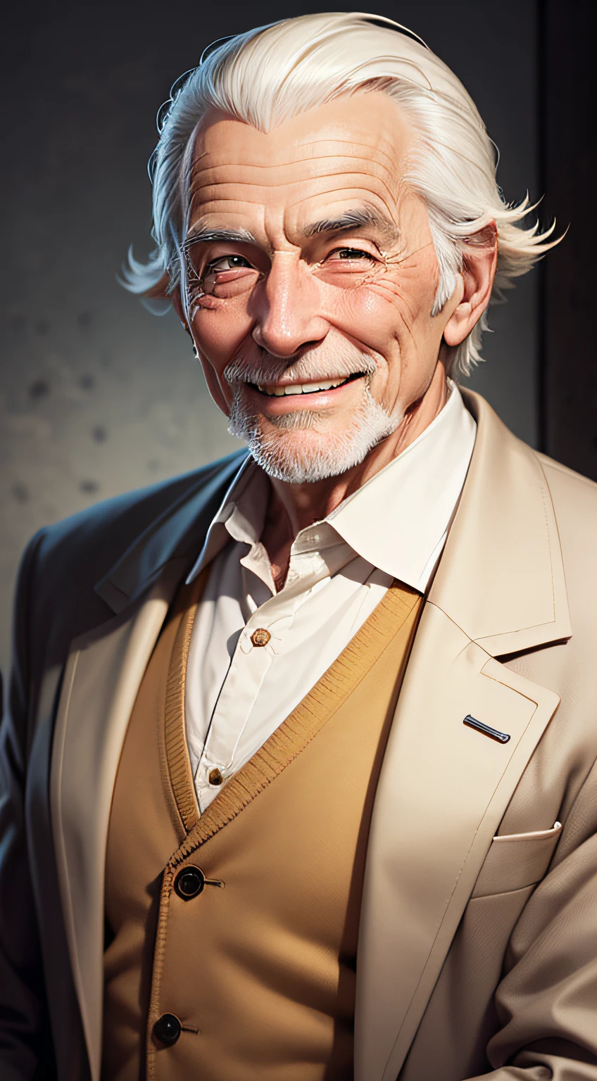 Smiling dignified rich old man