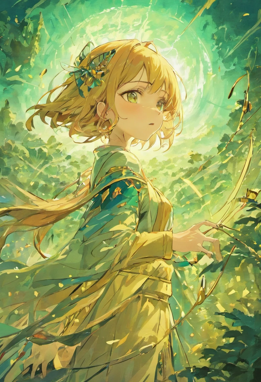 A lot of locusts, Illustration in Art Nouveau style, Detailed sky,