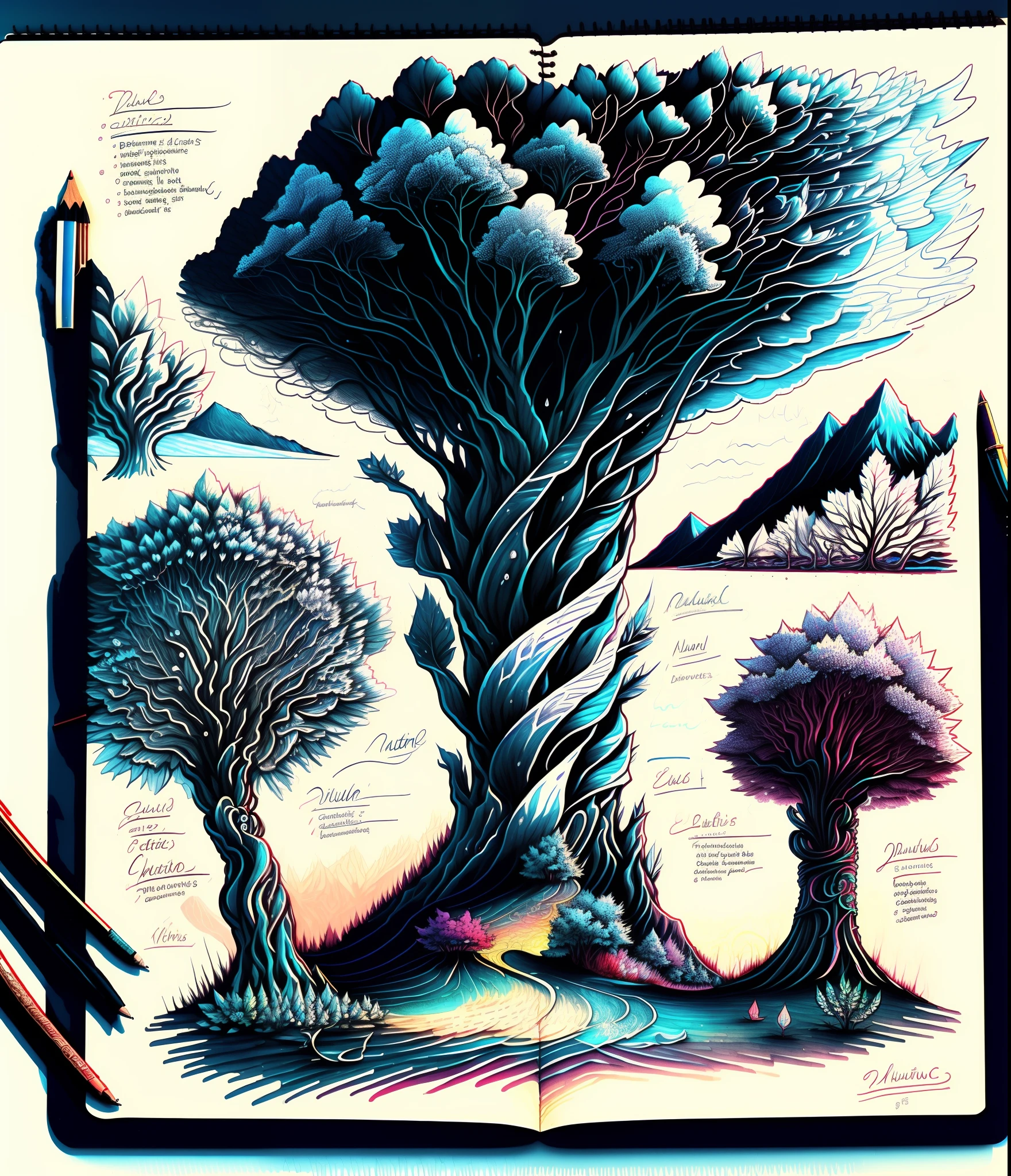 Creative sketches of nature