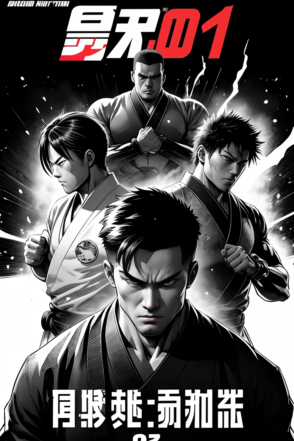 Black and white Japanese manga,There are multiple panels on the page:: Jump Magazine,Hot-blooded martial arts comics, Comic books about Beidou,author:tatsuki fujimoto。Shake your fist,Fatal blow,Highly detailed dynamics reveal the film's clear lines, Stunning,Vivid lighting and vivid shadows,Smoke transformation,Arc of light,Explosive particles,Strong visual impact.,Spotlight - niji 5 --q 2 ---16K(Speech bubbles with text on the picture,Comic sound effect stickers)