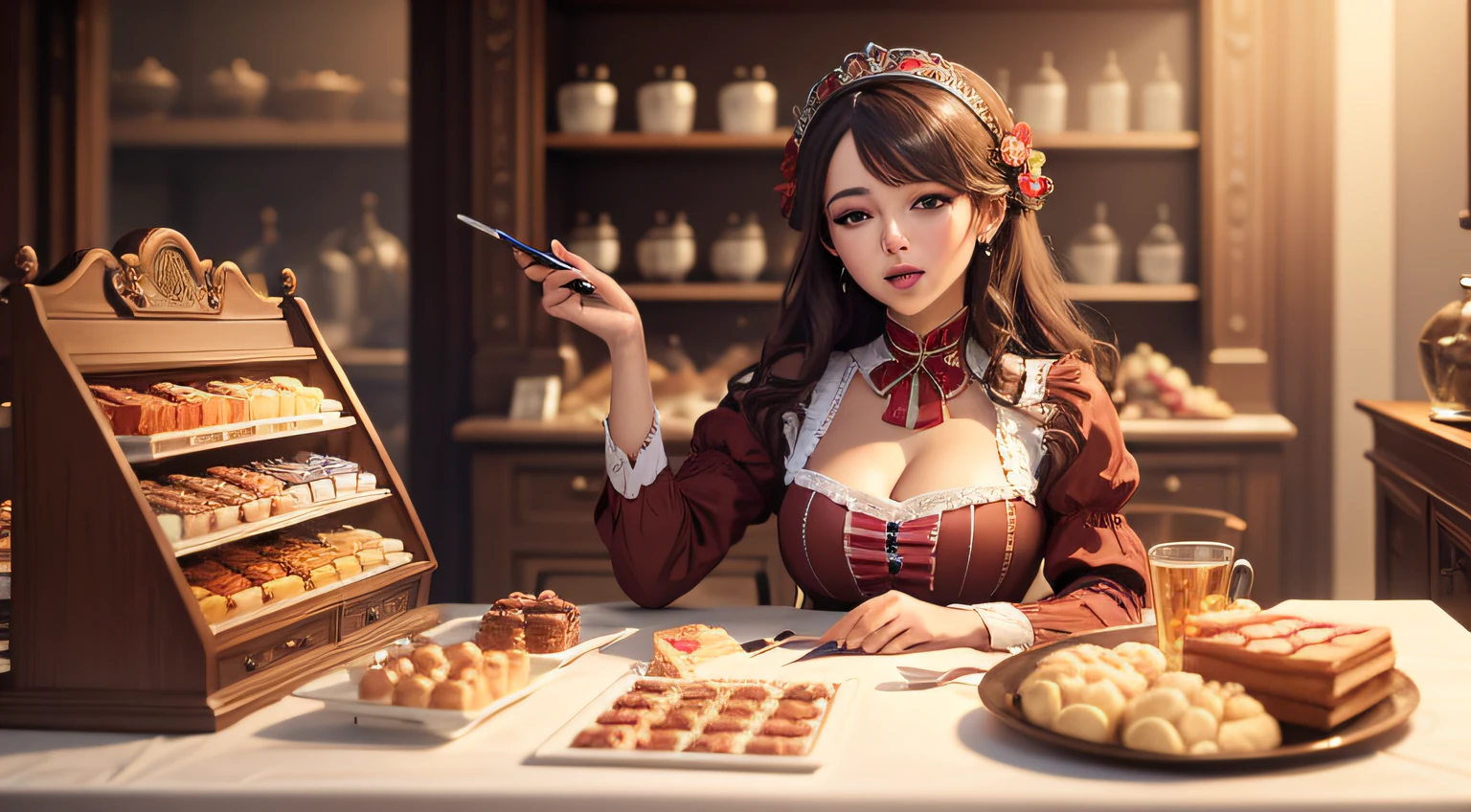 (Masterpiece), (Best quality), (Detailed), Confectionery, boisterous, Advancedsense
