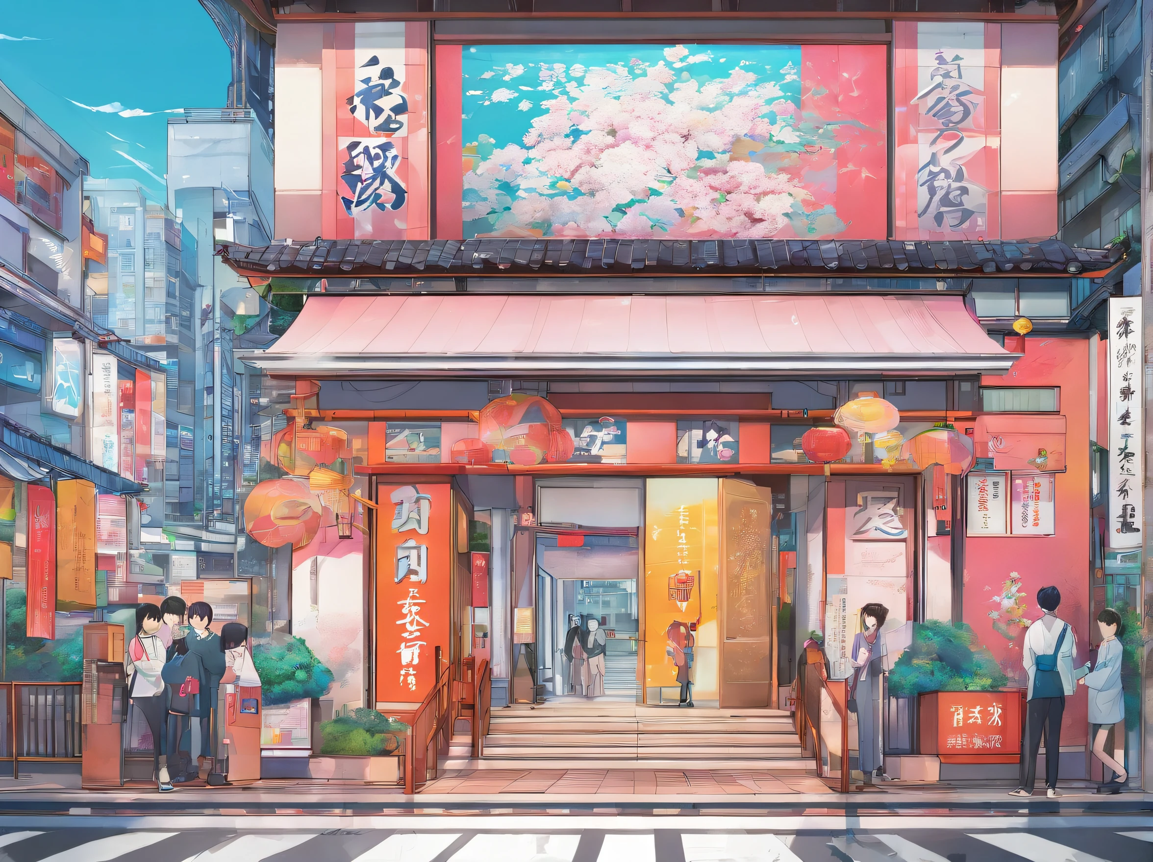 In front of the company's gate