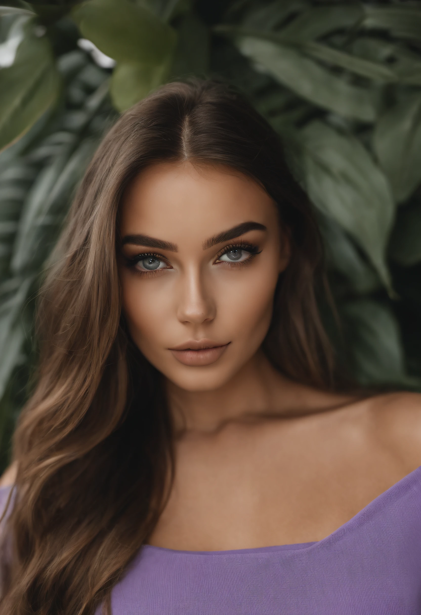 Arafed woman with black clothes, fille sexy aux yeux bruns, Portrait Sophie Mudd, cheveux bruns et grands yeux, selfie of a young woman, Yeux de chambre, Violet Myers, sans maquillage, maquillage naturel, looking straight at camera, Visage avec Artgram, Maquillage subtil, Superbe photo du corps entier, dans le stade, clivage