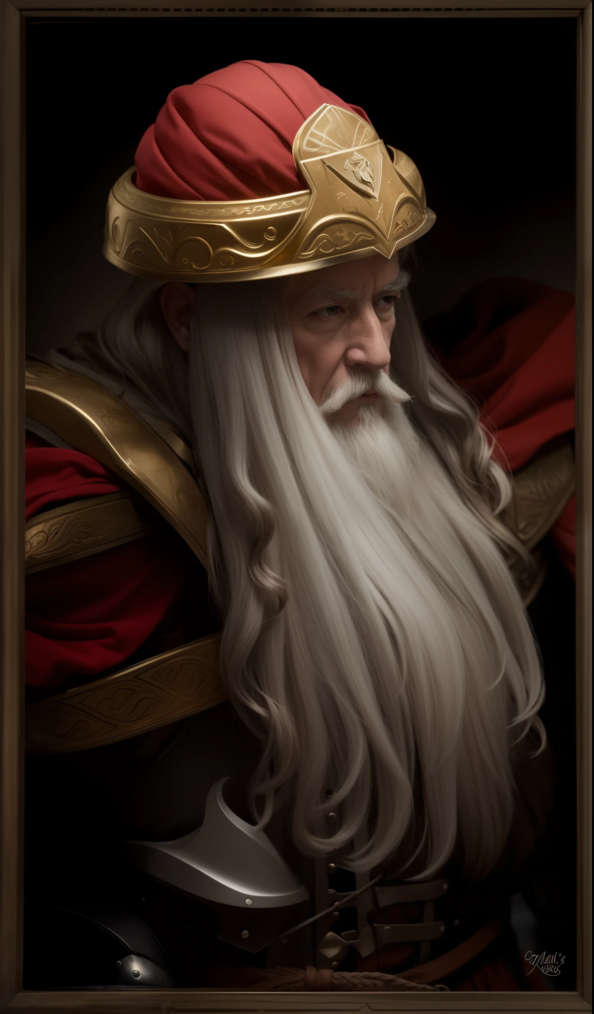 masterpiece, high quality, 1man, arafed image of a man with a beard and a helmet, painted portrait of rugged old man, rennaissance masters portrait, (fullplate armor and heavy helmet), male god in full plate armor portrait, portrait of emperor of mankind, dwarven, closeup portrait of an mage, medieval old king, portrait of [sauron|merlin|saruman:0.5], baldur's gate character portrait