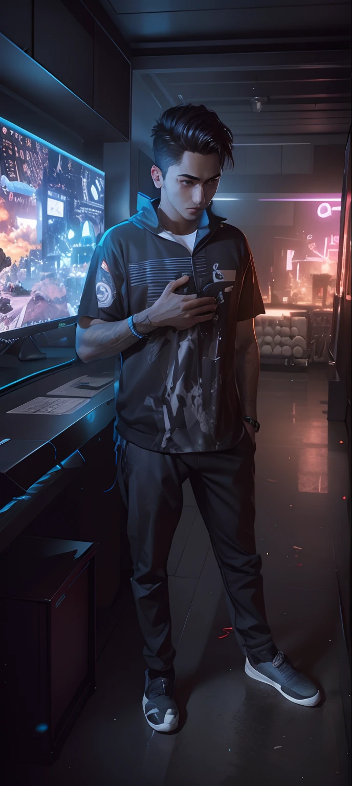 Gaming background, male , realistic