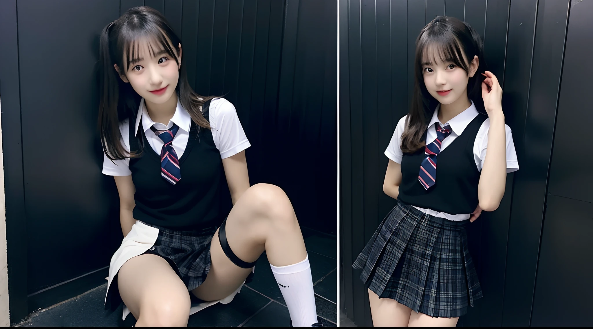 18-year-old schoolgirl in dark miniskirt