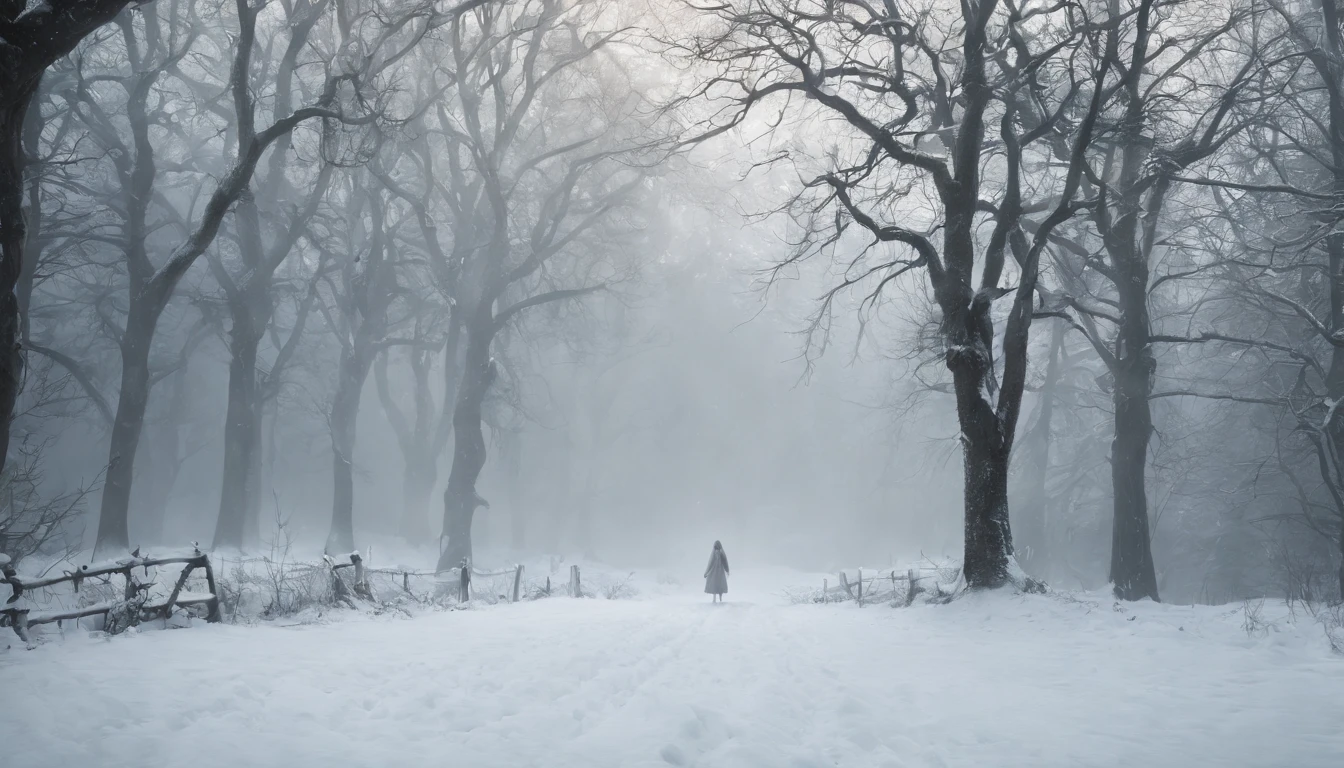 (best quality,4k,8k,highres,masterpiece:1.2),ultra-detailed,realistic,close-up,medieval Hungary,night scene,running over snow,darkness,forest,eerie,mystical,stained dress,cinematic, 
bare feet peeking out from tattered grey blue skirts,mysterious atmosphere,historical setting,texture of the dress,moonlight,haunting,ethereal beauty,loneliness,lost in the woods,silhouette of trees,mysterious shadows,ancient ruins,
mystifying aura,ominous,ruined castle silhouette,ancient folklore,ghostly whisper,whispering wind,secrets hidden in the darkness,whispering leaves,distant howling of wolves,void of silence,ethereal glow,magic in the air,enchanted,
dreamlike,toes delicately sinking in the snow,ancient symbols,twisted branches,monochrome color palette,pale moonlight,piercing gaze,pale complexion,frozen breath in the cold,thick fog slowly creeping in,hauntingly beautiful.