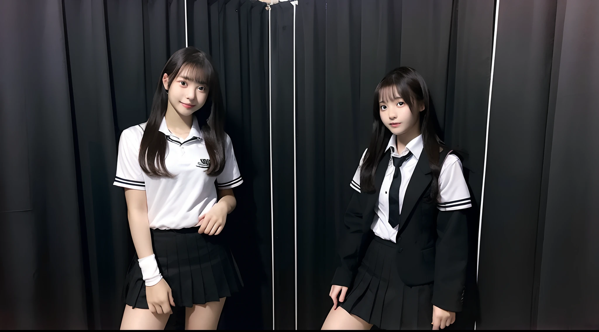 18-year-old high school girl in dark miniskirt
