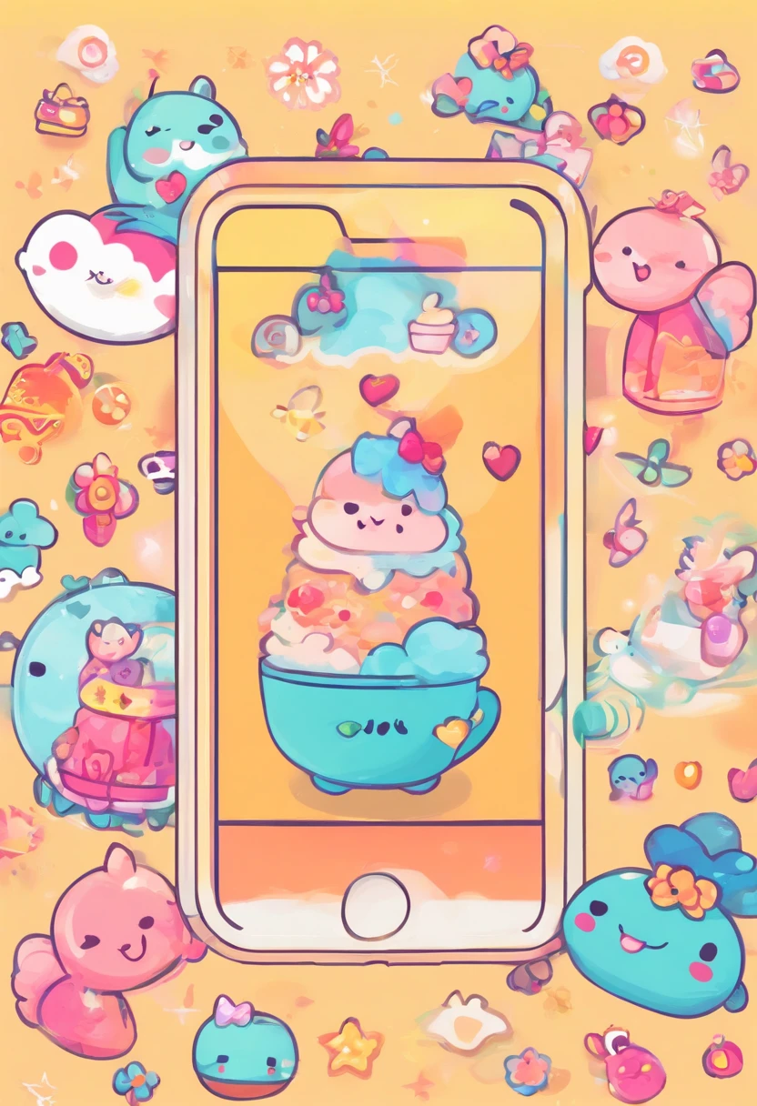 Mobile theme design,Phone desktop icon design,Phone lock screen wallpaper design,illustration,Cute illustration,