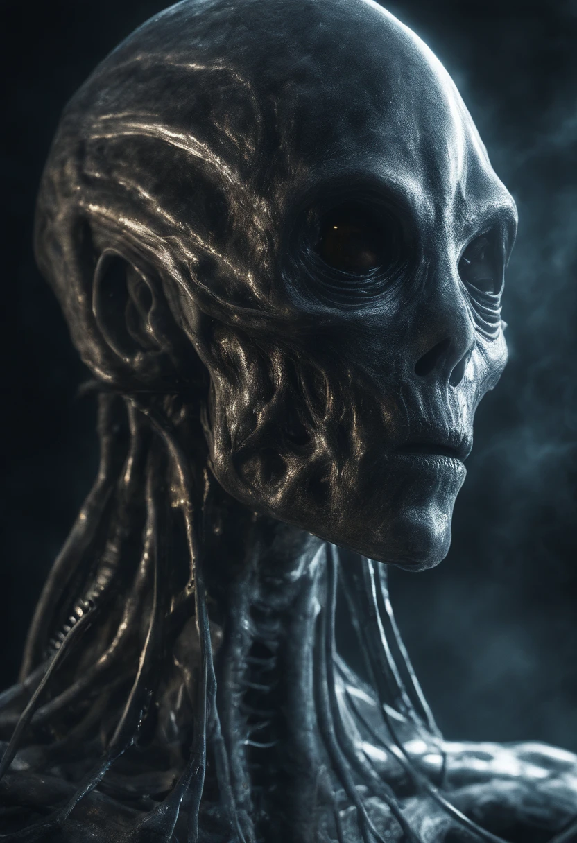 Van Terchall, Translucent ethereal alien with delicate features on a sci-fi setting, Shine from the inside out, Sparks and lights, do lado de fora, Lua, Close-up, Realistic, highly detailed, 复杂