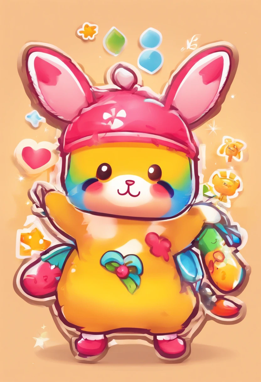 Aegris Slime, brown furry slime, black paws and ears, red nose, adorable and kawaii, dripping with icy brown slime, masterpiece, best quality