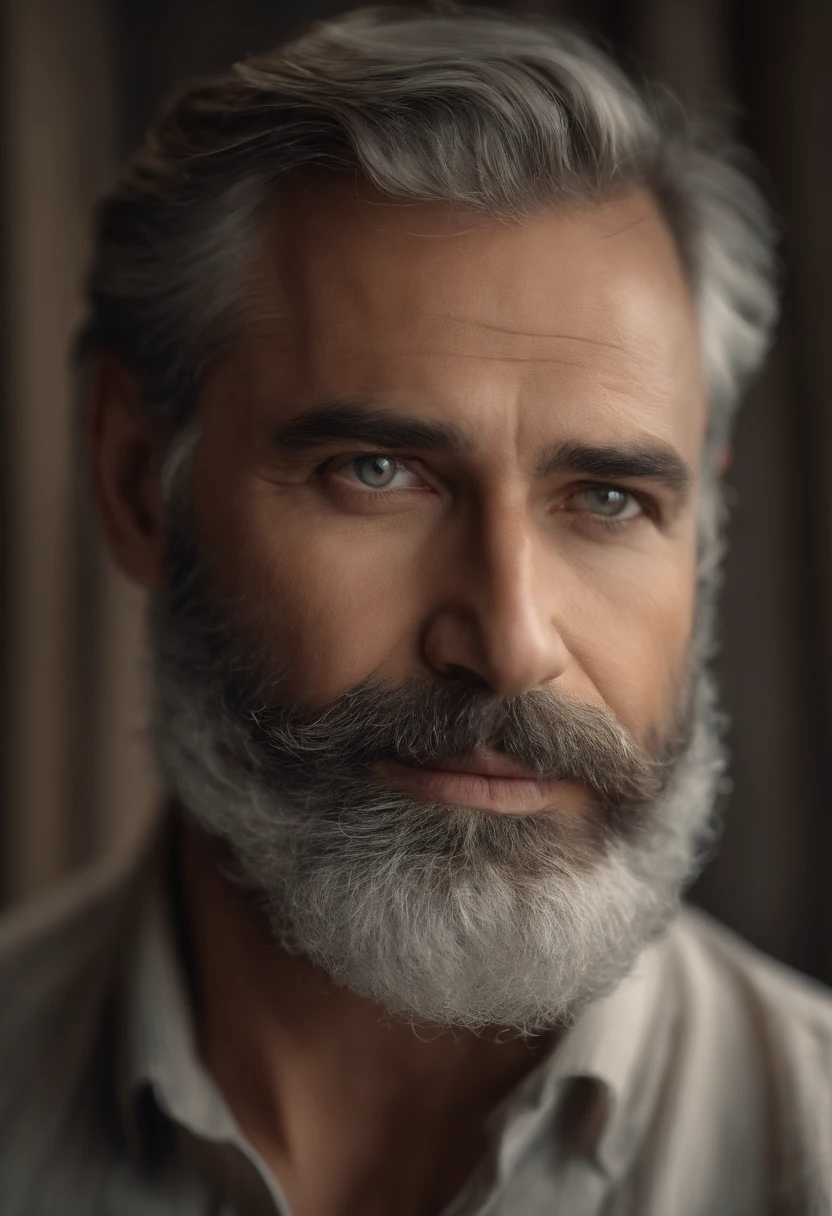 (best quality,4k,8k,highres,masterpiece:1.2),ultra-detailed,(realistic,photorealistic,photo-realistic:1.37), professional,sharp focus,extremely detailed eyes and face, portrait,painting,detailed brushwork,great depth of field,studio lighting,vivid colors, a father,loving expression,gray hair,wrinkles around the eyes,distinguished appearance,serious and wise, subtle smile,kind eyes,broad forehead,elegant posture,calm and gentle expression, background,neutral tones,soft lighting,subtle shadows,blurred accents, medium close-up,frontal view,slightly slanted angle, color palette,harmonious warm tones,with hints of cool shades, emphasis on facial features,clear and defined contours,subtle play of light and shadow, extra details,fine lines in the beard,character lines,subtle texture in the skin,sparkle in the eyes.