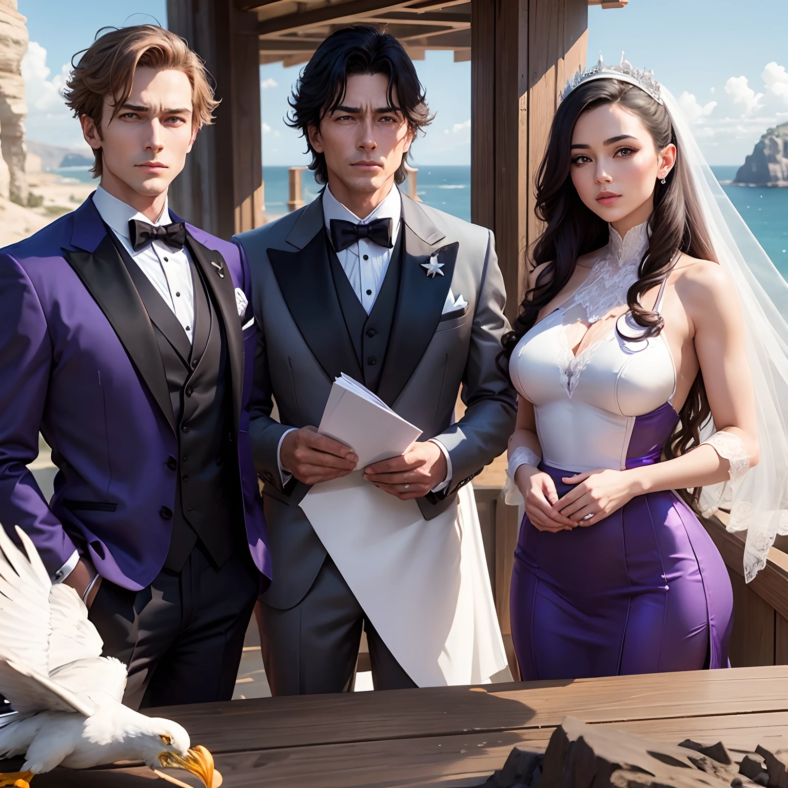 Cliff side,Purple tuxedo,Elegant Duke,White Eagle