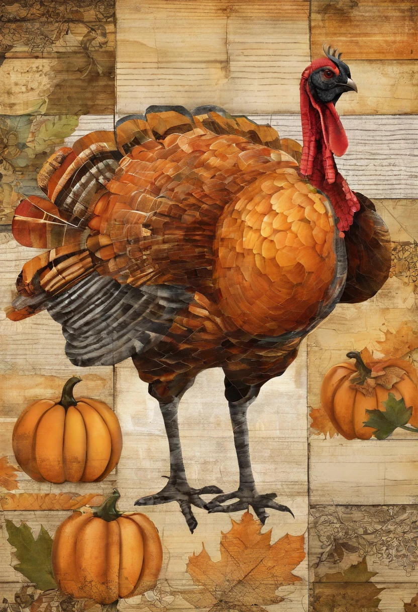 cooked turkey, pumpkin, fall vibe ,tile