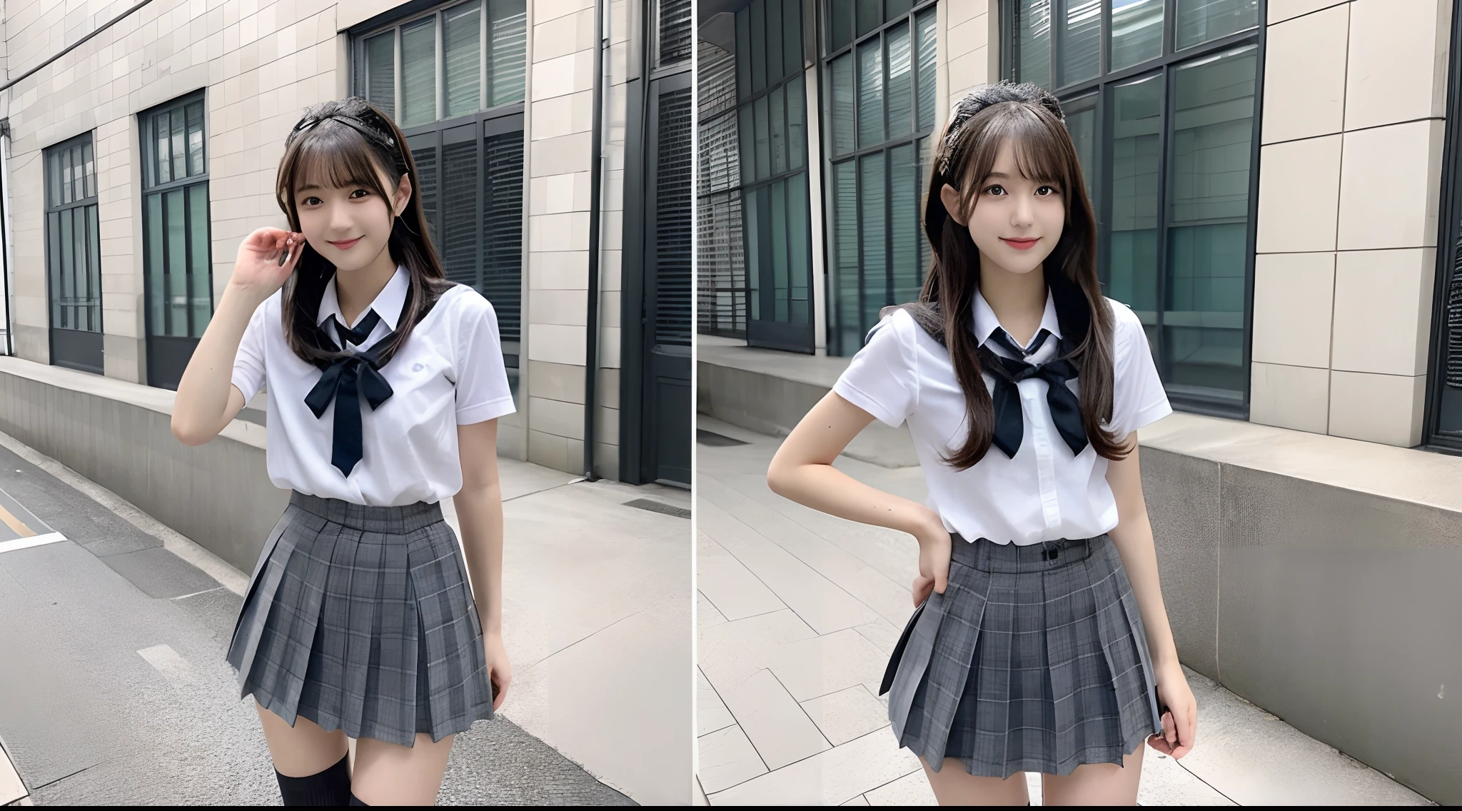 Japan 18 years old、hi-school girl、Miniskirt Uniform、Dark blue socks