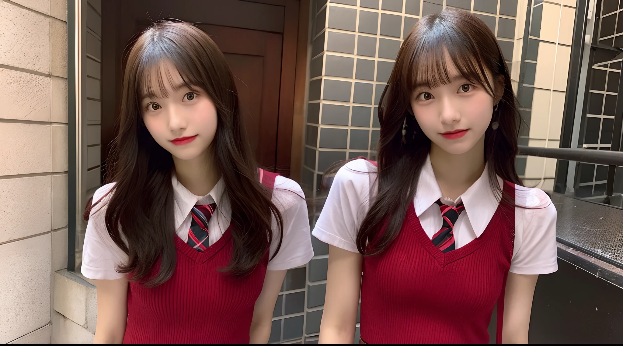 18-year-old high school girl in reddish miniskirt