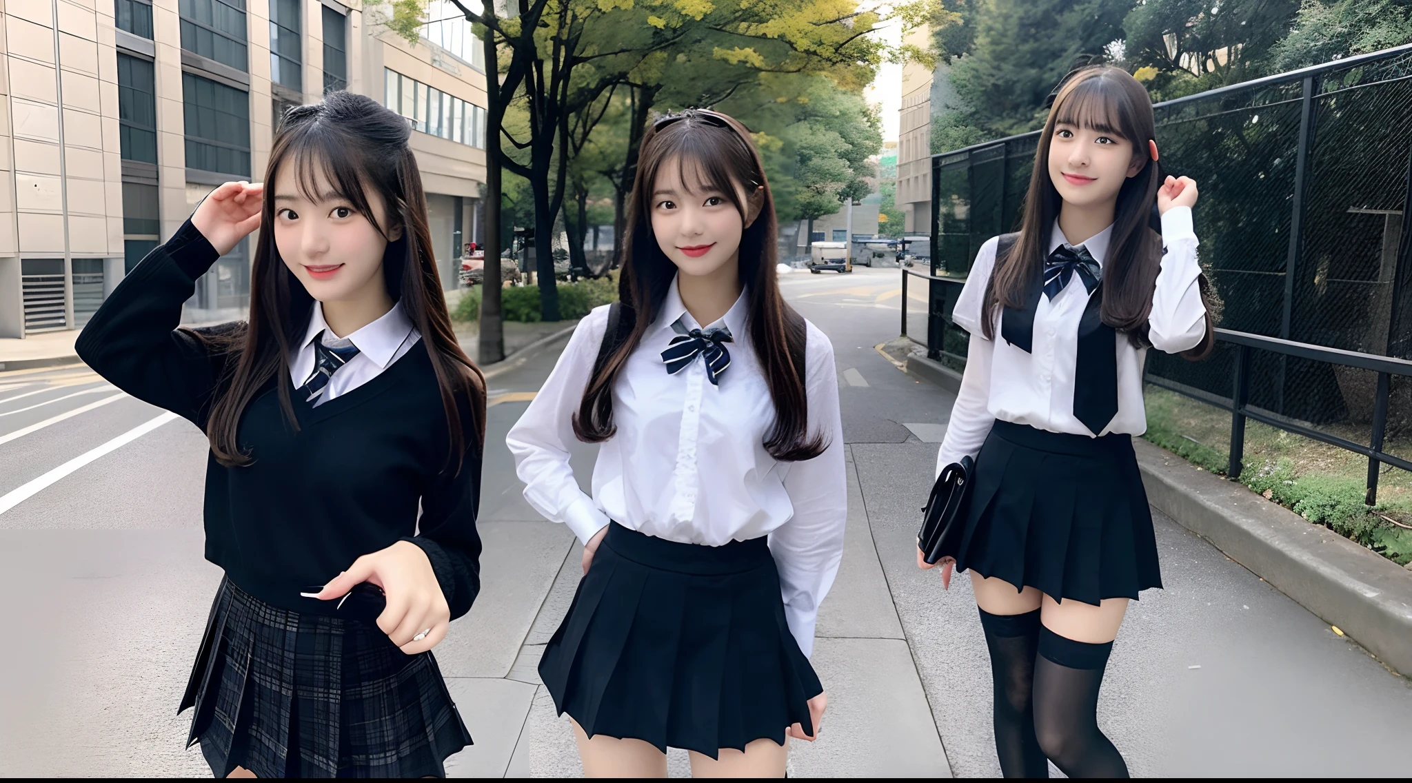 18-year-old high school girl in black miniskirt