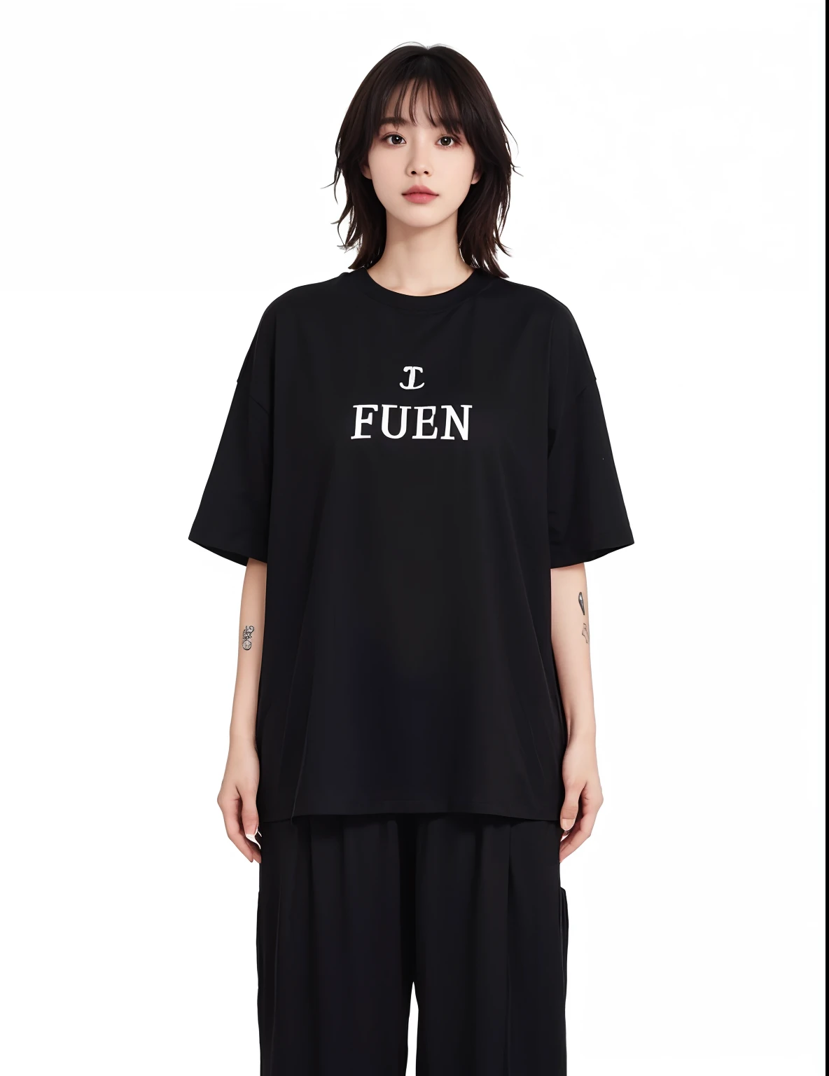 A beautiful woman wearing a shirt.