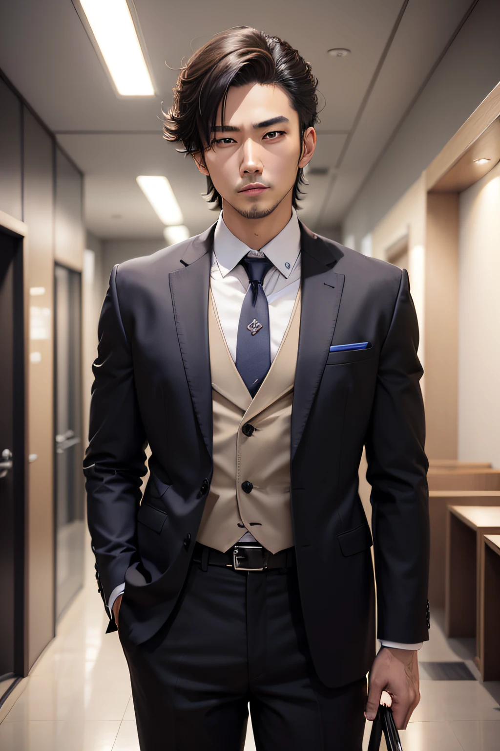 Man and businessman style、年轻、animesque