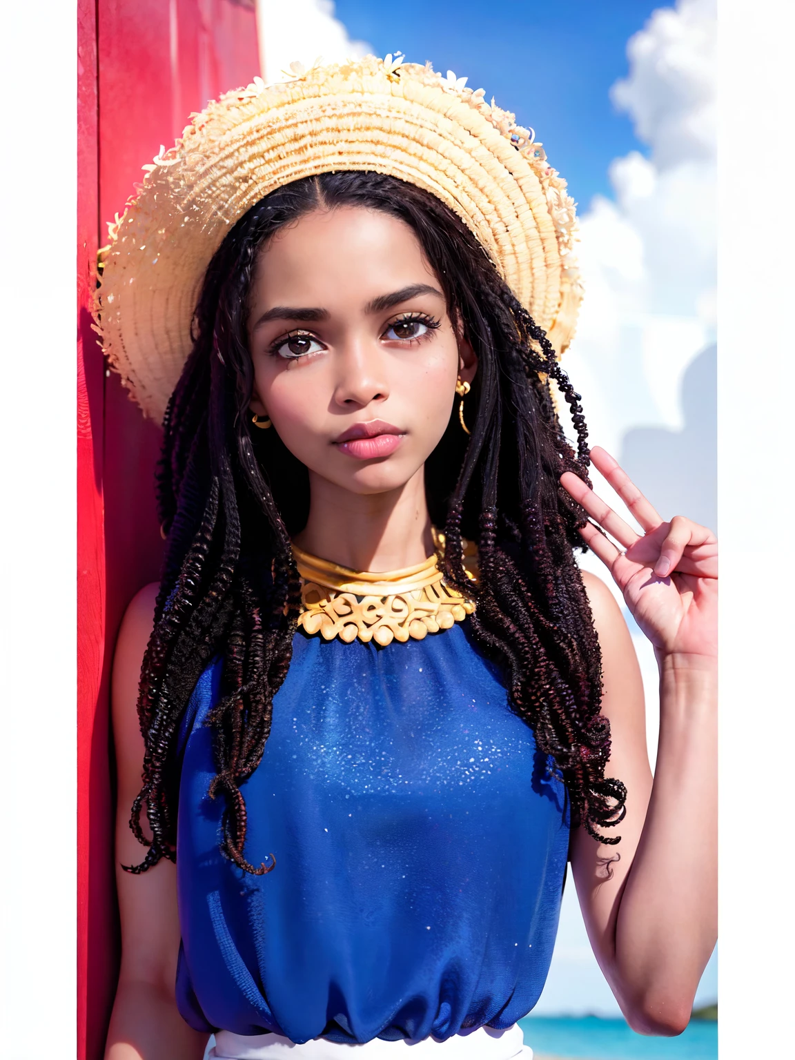 There is a curly-haired girl posing for a photo, Fair-skinned African girl, Femme de 30 ans de Cuba, Elle a environ 1 6 ans, Aida Muluneh, par Lily Delissa Joseph, Fille de 19 ans, imane anys, Jeune femme noire, Monserrat Gudiol