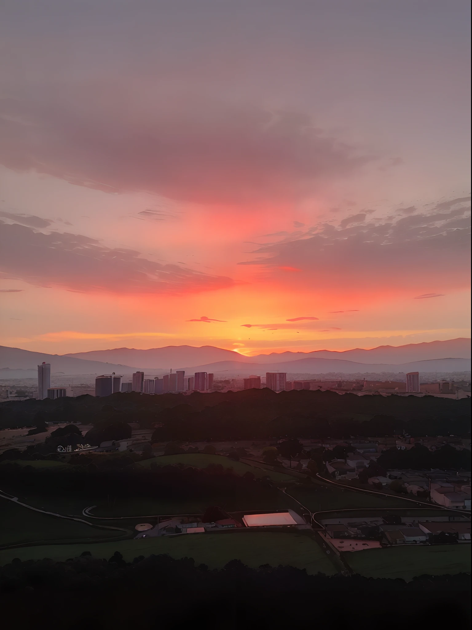 View of the city at sunset in Aalfed,Planes fly in the sky, during sunrise, vibrant sky, beautiful and spectacular dusk, Sunset view, The most beautiful sunset, real sunset, Sunset in background, dusk sunset in background, sunset panorama, sunset with cloudy skies, City sunset, shot on iphone 1 3 pro max, Sunset in the background
