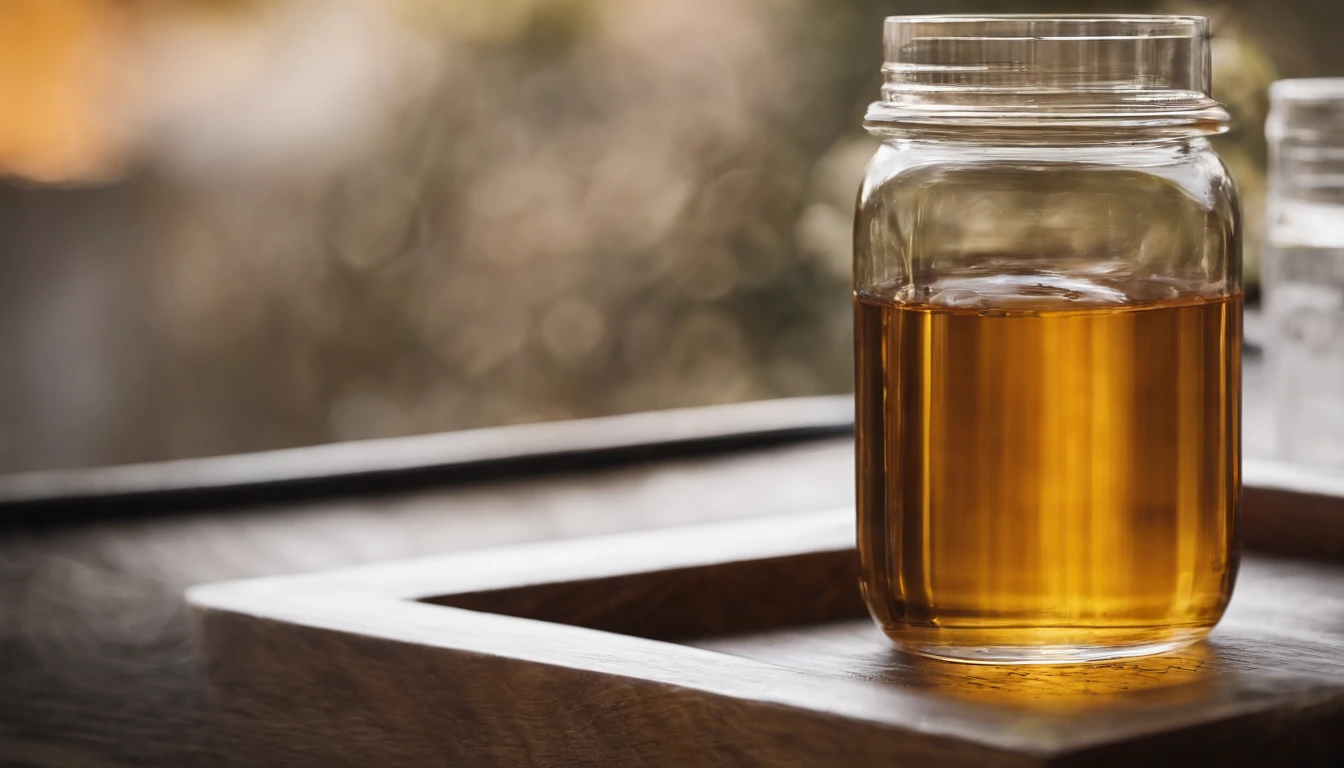 (Pouring the laurel sweet alcohol),show the process of pouring wine,Close-up 30-degree, ((elevation angle)),Golden amber wine body,warm lights,glass,iced,Wooden table base,best qualtiy