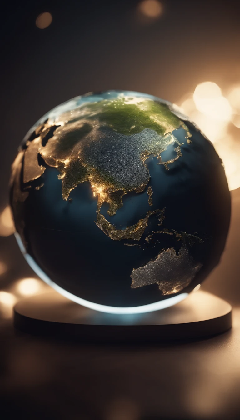 Earth made of polygons floating in space