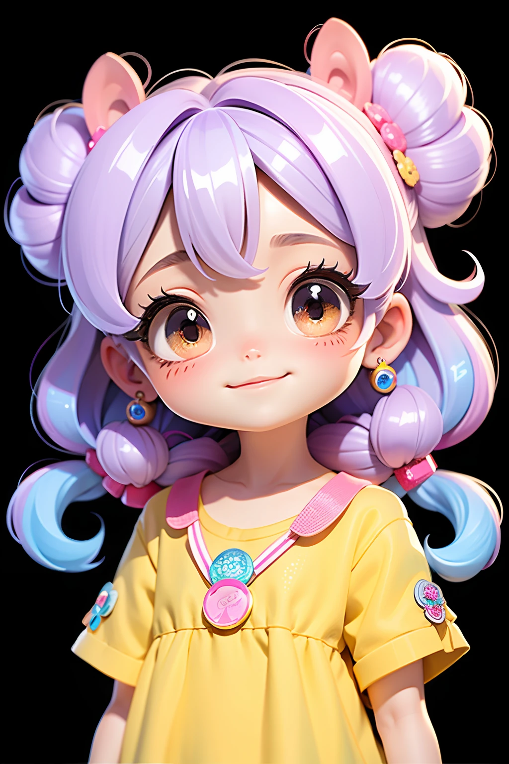 Loli Menina linda , olhos delicados, sorriso delicado, opalescente, Perolescente, Holographic,  fundo escuro