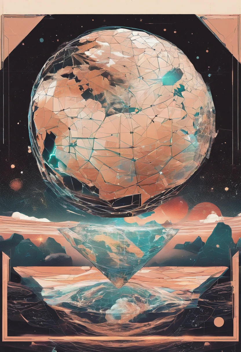 Earth made of polygons floating in space