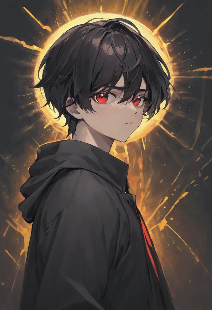 16 yaers old，Libido boy，Shota，Black color hair，black shirt，Square glasses，apathy，long whitr hair，with long bangs(Masterpiece, illustration, anime big breast:1.3), Anime boy, Black eyes, Long black hair, In the dark, black shirt:1.2), (Disheveled black hair:1.1), (Red eyes that glow red:1.2), (Calm expression:1.1), (Uncovered Eyes:1.1), (Strong presence:1.2), (Enigmatic Atmosphere:1.2), (Subtle Moonlight:1.1), (Ominous Shadows:1.1), (Detailed folds and creases:1.1), (Intense Blue Aura:1.2), (A symbol of power around him:1.1), (Magical energy radiation:1.2), (Ethereal particles:1.1), (Dynamic pose:1.2), (epic soundtrack:1.2), (sense of awe:1.1), (Magical prowess:1.1)