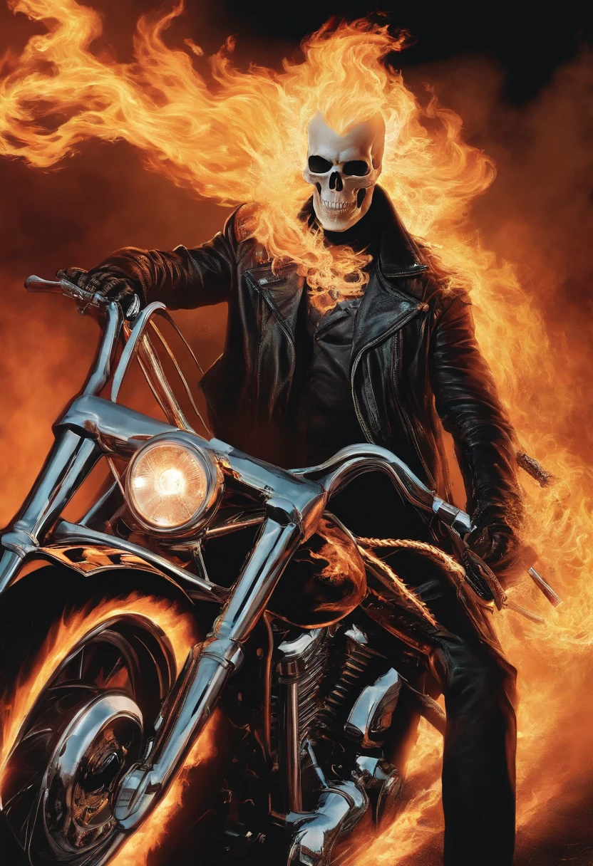 ghost rider surfing, yellow fire