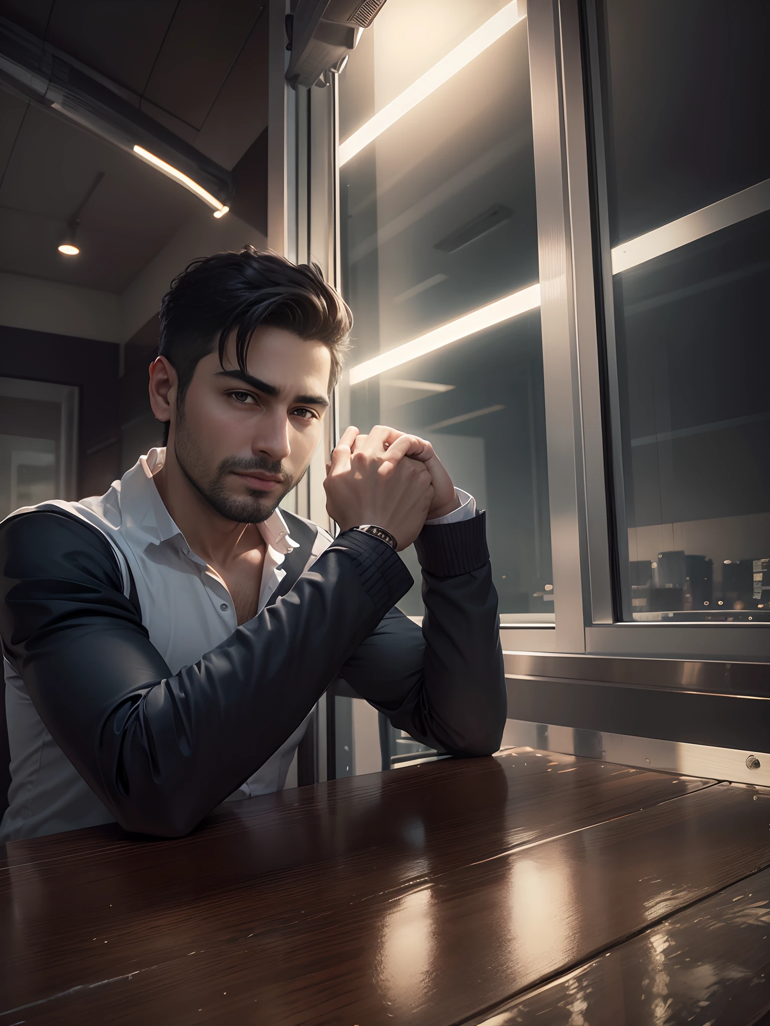 Rich businessman at office