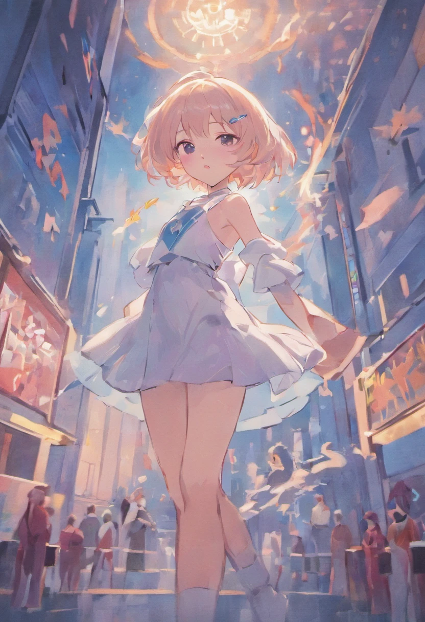 full bodyesbian、Rei Ayanami、独奏、a beauty girl、animesque、illustratio、fine portrayal、Blue shorthair、simple background、white backgrounid、