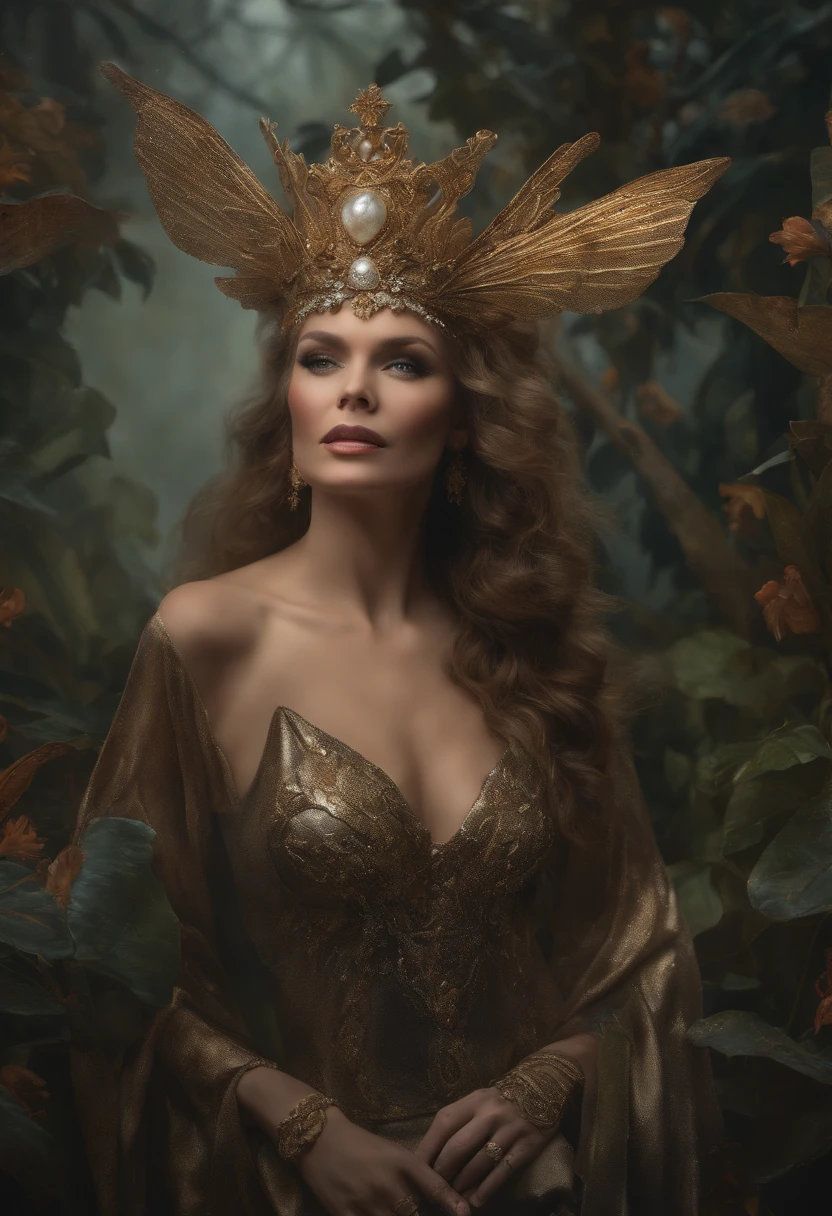 modelshoot style, cheryl ladd, (extremely detailed 8k wallpaper), playboy centerfold, Tim Okamura and Marco Mazzoni and Yoann Lossel, Vogue, digital painting, photorealism, evocative, fairy lights, pastel palette, Intricate detail, digital art, cgsociety, masterpiece, diversity, ((perfect face))