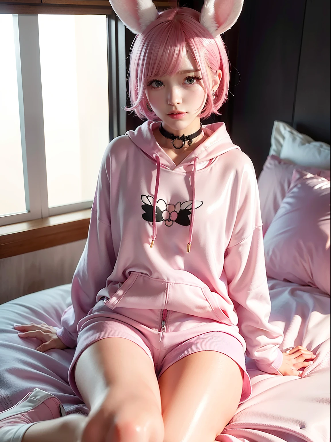 ultra-detailed , best quality, high resolution, master piece ,beautiful eyes, cute、(((( grin))))、lovehotel、(pink room),((sit on the bed)),
black and White hoodie、Red and black hoodie、White hoodie、((black platform boots))、perfect finger、(((boots focus))),
Brown Hair、Black Hair、Black Hairロング、black eye,