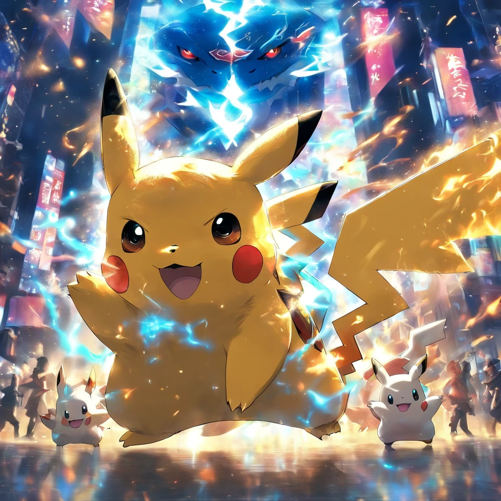pikachu, charizard and togepi movie poster,Highest image quality,Cinematic texture,A masterpiece,tmasterpiece,