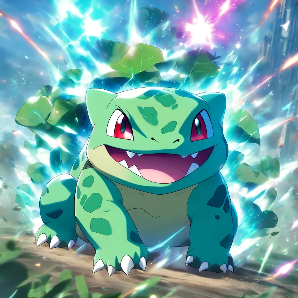Bulbasaur Pokémon in battle field ，Highest image quality，Cinematic texture，A masterpiece，tmasterpiece，