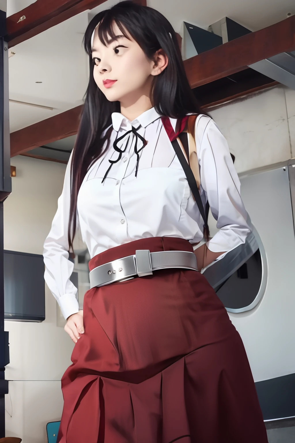 Metallic silver belt