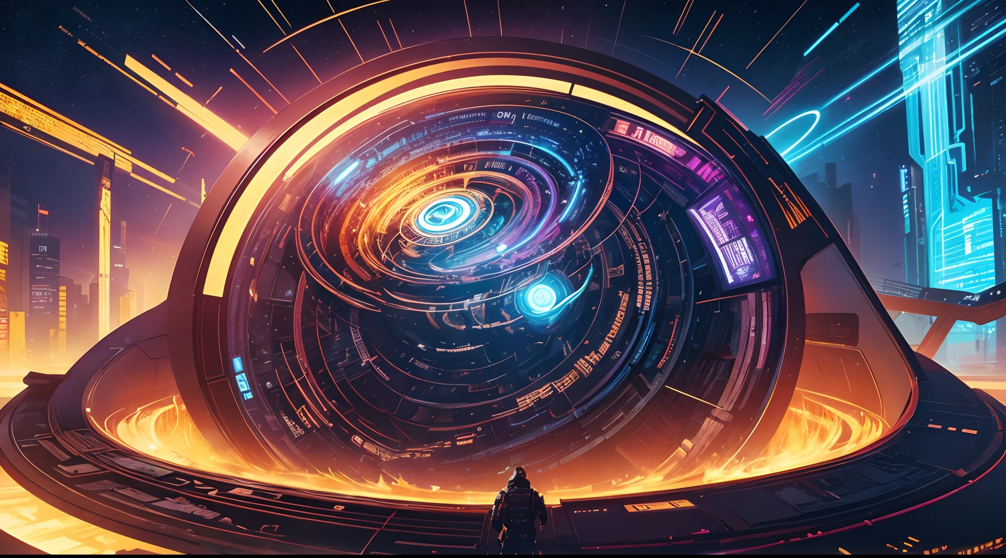 a close up of a clock with a spiral design on it, cyberpunk art inspired by Dan Mumford, Artstation contest winner, space art, fractal thunder dan mumford, in the style dan mumford artwork, ( ( ( ( ( dan mumford ) ) ) ) ), anton fadeev and dan mumford, dan mumford. concept art, dan mumford tom bagshaw